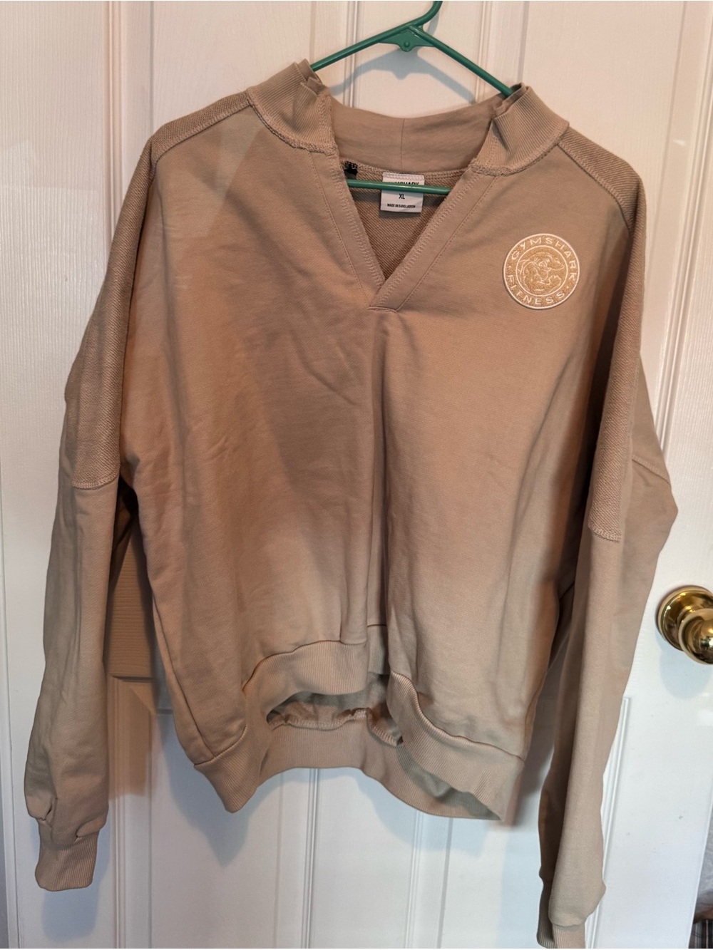 Gymshark Women’s Tan Crewneck with White Chest Emblem